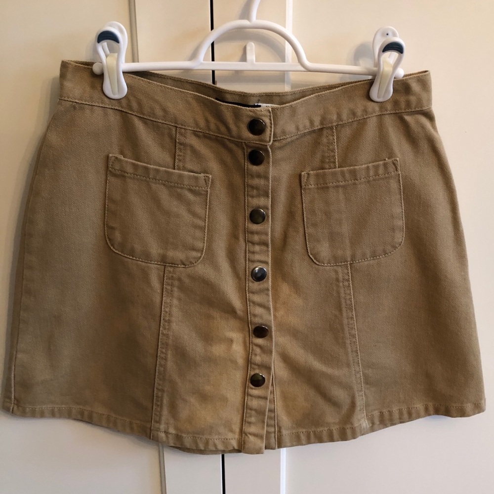 Tan Bottom Up Urban Outfitters Skirt